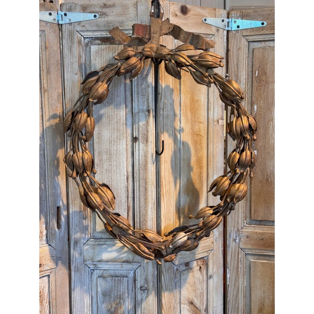 Metal 19th Century Tole Wreath For Sale - Image 7 of 9