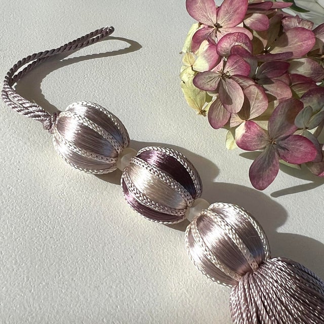 Victorian Beaded Satin Key Tassel in Lavender - Amethyst Color For Sale - Image 3 of 15