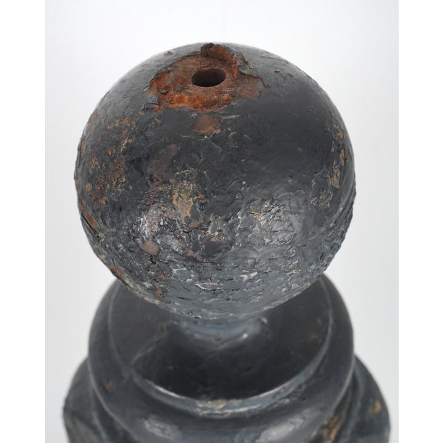 Pair of Antique Victorian 47.5 In. Cast Iron Newel Posts For Sale - Image 9 of 14