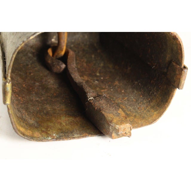 Ea./Mid 1800's Primitive Wrought Iron Cow Bell W Original Clapper New England For Sale - Image 15 of 18