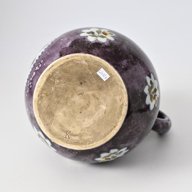Antique Manganese Ceramic Jug from Boch Freres Keramis, 1800s For Sale - Image 10 of 15