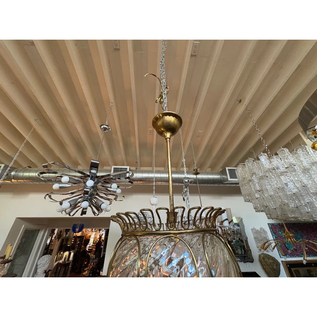 Bronze 1960s Italian Bronze and Glass Lantern For Sale - Image 8 of 11