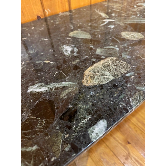 Black 1980's Black Marble Console Table For Sale - Image 8 of 10