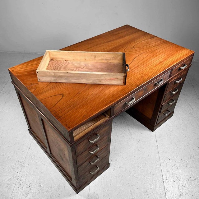 Japanese Wooden Desk, 1930s For Sale - Image 16 of 18
