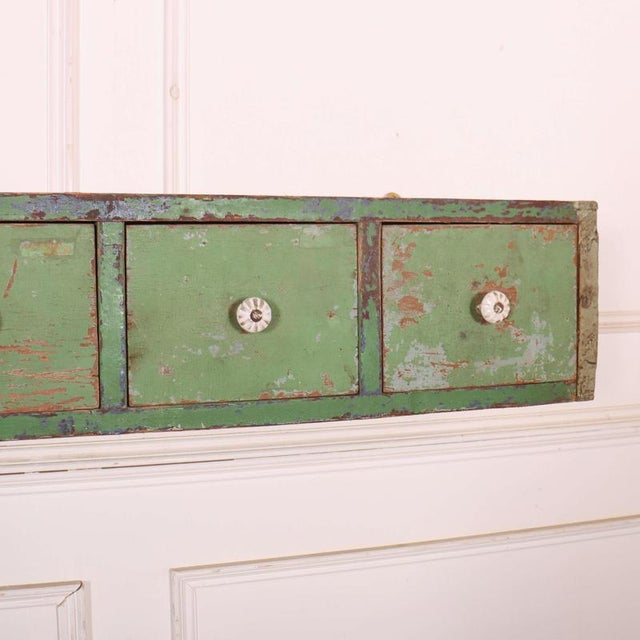 19th Century English Wall Hanging Bank of Drawers, 1890s For Sale - Image 5 of 9