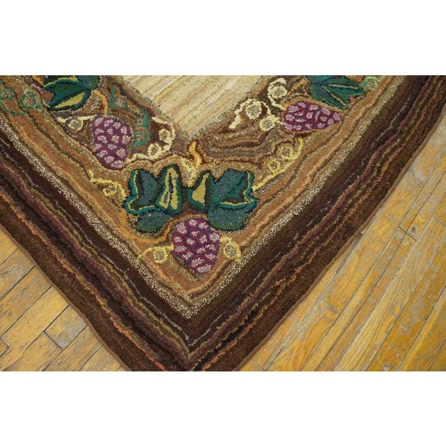 Antique American Hooked Rug 8' 8" x 11' 8" For Sale - Image 11 of 12