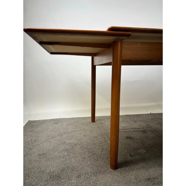 Danish MCM Teak Dining Room Table With Two Pull-Out Extension Leaves , 1960's For Sale - Image 11 of 12