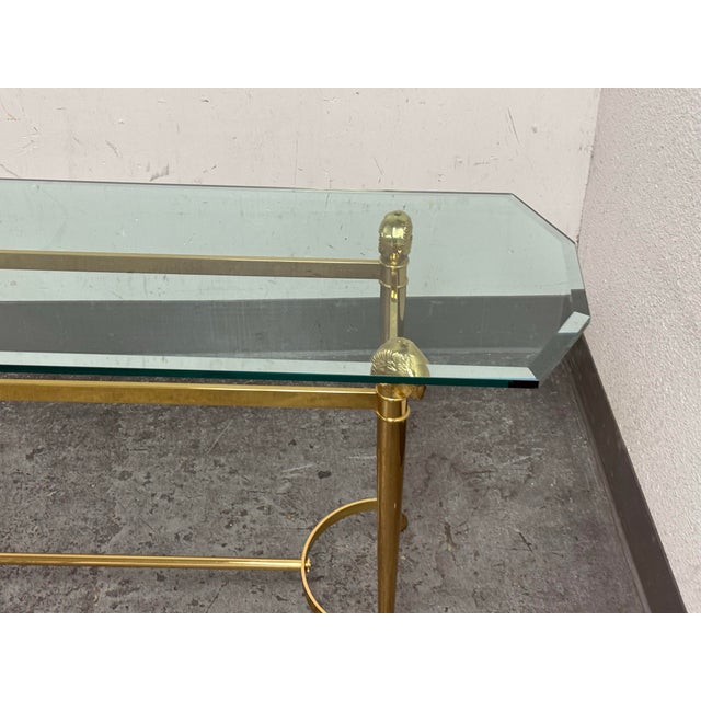 Drexel Furniture Connoisseur Collection Brass Console Table, Circa 1987 For Sale - Image 10 of 12