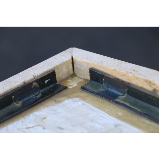 1970s Italian Postmodern Beige Travertine Stone Pedestal Console Table For Sale - Image 18 of 18