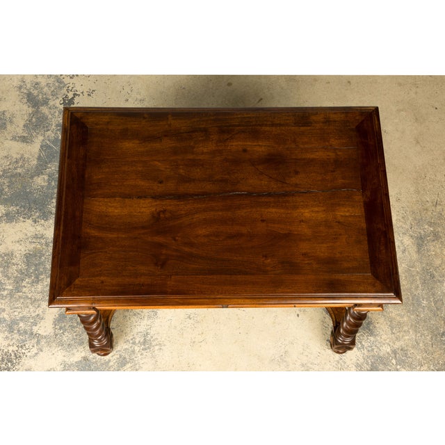 Late 19th Century French Louis XIII Style Walnut Writing Table For Sale - Image 4 of 18