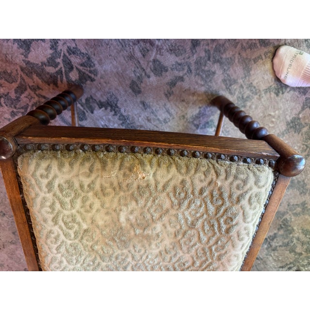 American Vintage Barley Twist Carved Wood Footstool For Sale - Image 3 of 5