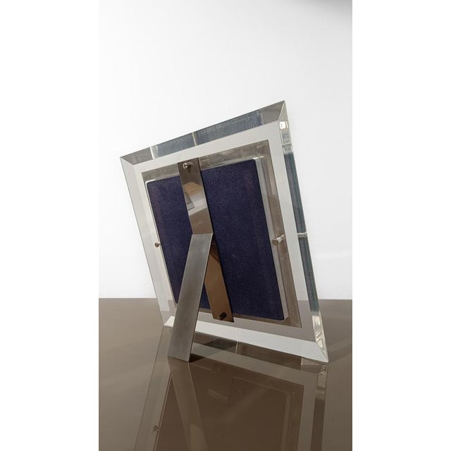Plastic Mid-Century Italian Picture Frame in Acrylic Glass and Chrome, 1970s For Sale - Image 7 of 15