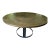 Arhaus Round Dining Table-Solid Parquet Wood Top & Iron Ring Base For Sale