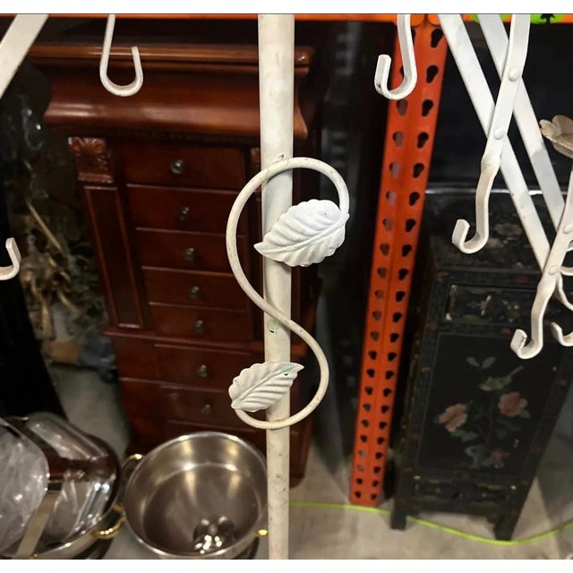 Tall Vintage White Metal Standing Candelabra For Sale In Atlanta - Image 6 of 7