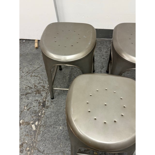 Restoration Hardware Remy Backless Counter Stools, Set of Three For Sale - Image 10 of 12