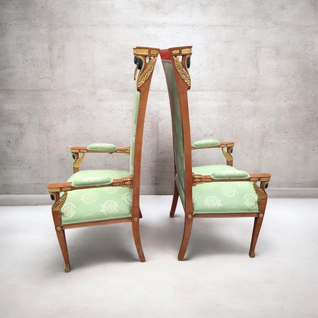 Experience the Height of 19th-Century Elegance With This Exquisite Set of French Empire Style Chairs. For Sale - Image 11 of 12