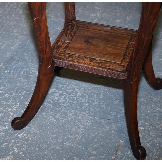 Gold Hand Carved Occasional Side End Lamp Wine Table from Libertys London, 1950s For Sale - Image 8 of 15