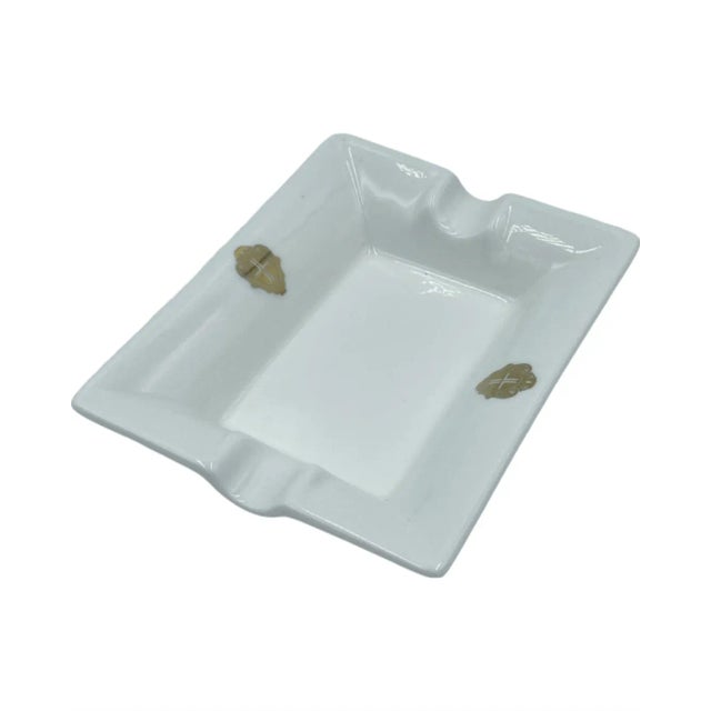Vintage 5-Star Luxury Hotel Principe Di Savoia Milano Italy White Ashtray Dish For Sale - Image 10 of 13