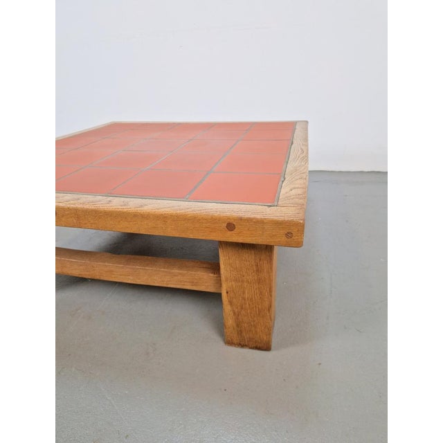 Brutalist Oak Coffee Table with Terracotta Tiles, 1950s For Sale - Image 13 of 15