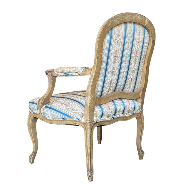 Mid 18th Century 18th Century Louis XV Walnut Fauteuil/Armchair in Early Painted Finish For Sale - Image 5 of 18