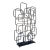 Large-scale postmodern geometric metal floor sculpture featuring an interlocking grid of rounded rectangular forms. The...