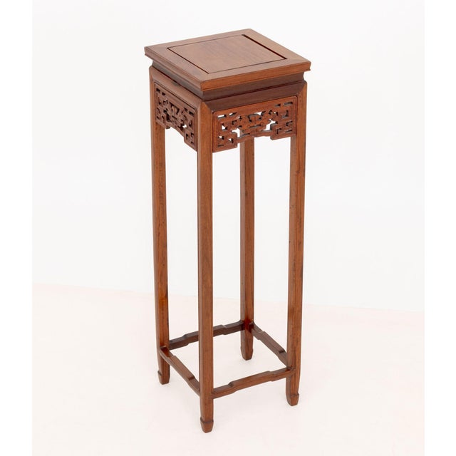 Pair of Chinese Hardwood Pedestal Stands For Sale - Image 4 of 8