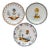 Vintage French Faience "Voyage Dans Les Airs" Hot Air Balloon Plates - Set of 3 For Sale