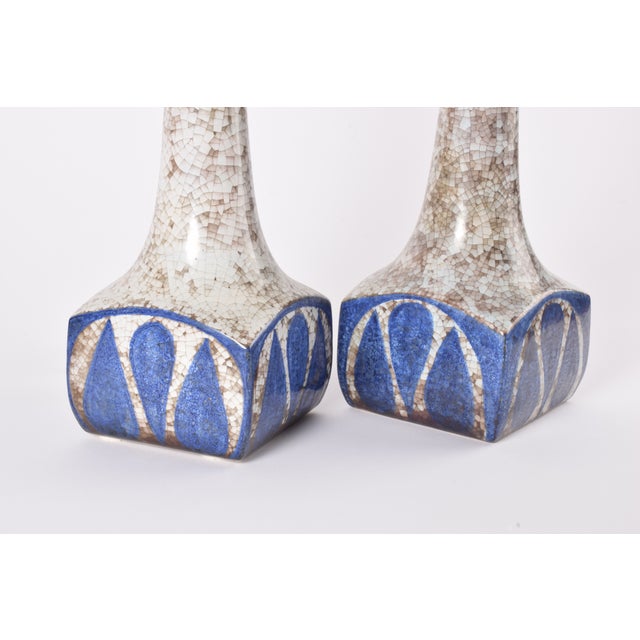 Danish Table Lamps in Blue Glaze by Marianne Starck for MA&S 1960s, Set of 2 For Sale - Image 9 of 15