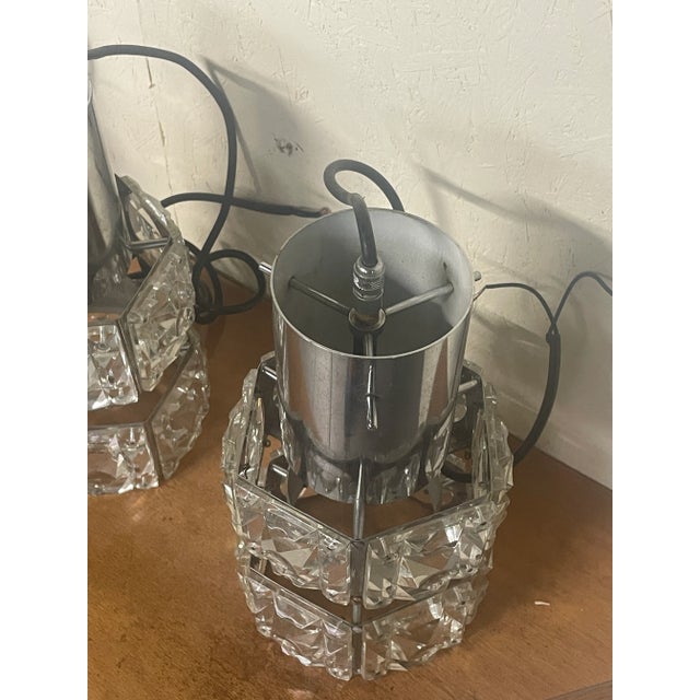 Swarovski Cut Glass Pendant Lamps, 1970s, Set of 5 For Sale - Image 10 of 18