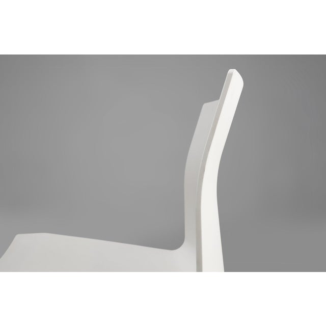 Mid-Century Modern Mid-Century Modern White Chair with Metal Frame and Plastic Seat, Belgium, 2000s For Sale - Image 3 of 12