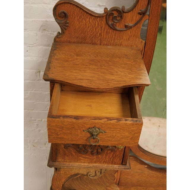 Tiger Oak French Antique Dresser For Sale In Los Angeles - Image 6 of 12