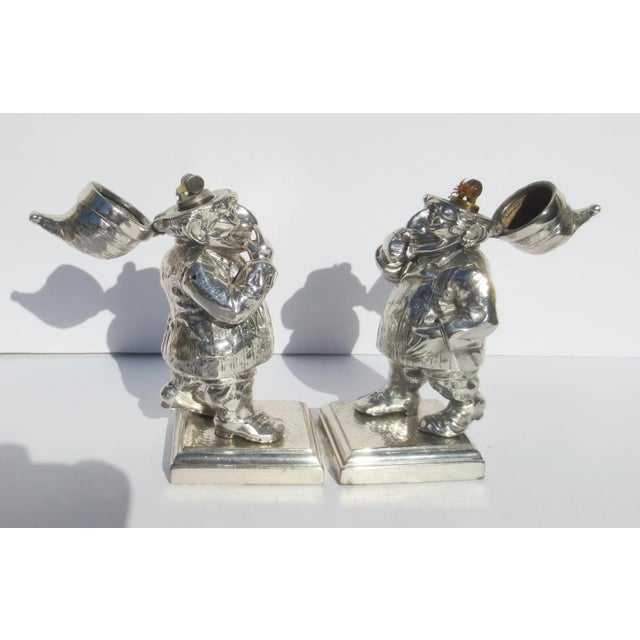 Hollywood Regency Mr. Punch Lighters Silverplate Circa 1900 -A Pair of Two For Sale - Image 3 of 7