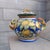 Substantial Cachi e Limoni Lidded Biscotti Jar Crackle Ground with majolica (typical of Deruta Wares) cachi e Lemoni...