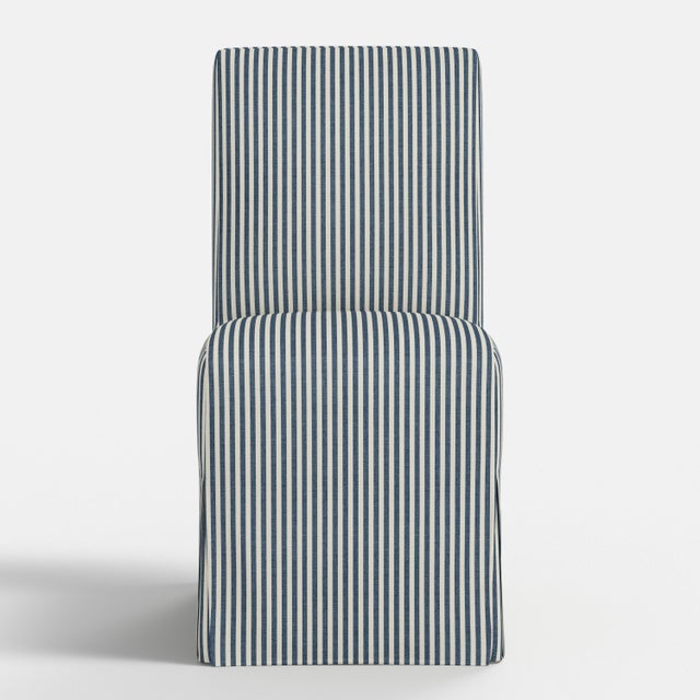 Not Yet Made - Made To Order Stoffer Home x Cloth & Company Lindy Slipcover Dining Chair in Jane Stripe Denim For Sale - Image 5 of 7