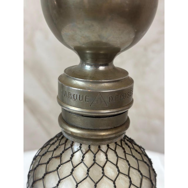 Vintage Siphon in Glass and Metal, 1900 For Sale - Image 4 of 12