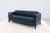Wood MCM Style Mark Goetz for Bernhardt Design Moreau Sofa in Navy Blue Leather For Sale - Image 7 of 18