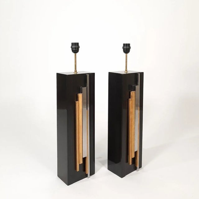 Metal Table Lamps by Maria Pergay, 1970s, Set of 2 For Sale - Image 7 of 8