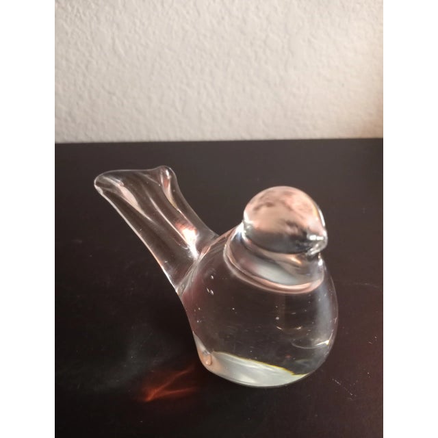 1980s 1980s Clear Art Glass Bird Figurine For Sale - Image 5 of 6
