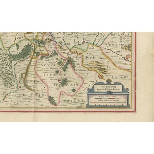 Antique Blaeu Map of Sedan & Donchery, 1642 For Sale - Image 4 of 9