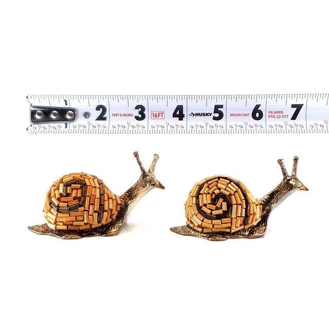 Snail Sculpture Pair 1970s Signed Tarzia Firenze Italy For Sale - Image 11 of 13