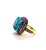 Bochic “Orient” Vintage London Blue Topaz & Pink Sapphire Ring Set In 18 K Gold For Sale In New York - Image 6 of 10