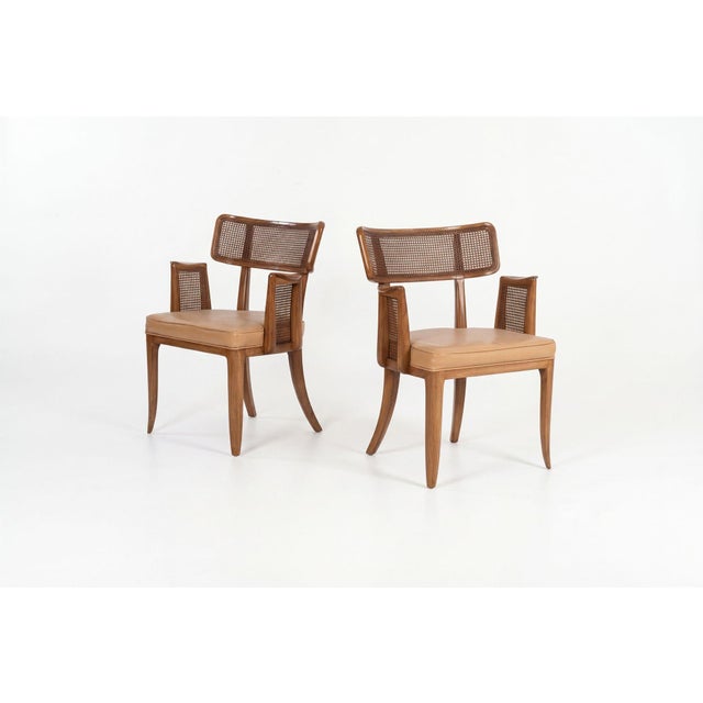 Mid-Century Modern Set of Eight Edward Wormley for Dunbar Curved-Back Dining Chairs, 1948 For Sale - Image 3 of 13