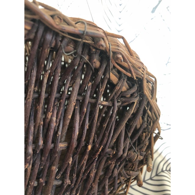 Vintage Early 20th Century Rustic Old American Wicker and Willow Fishing Creel For Sale - Image 12 of 12