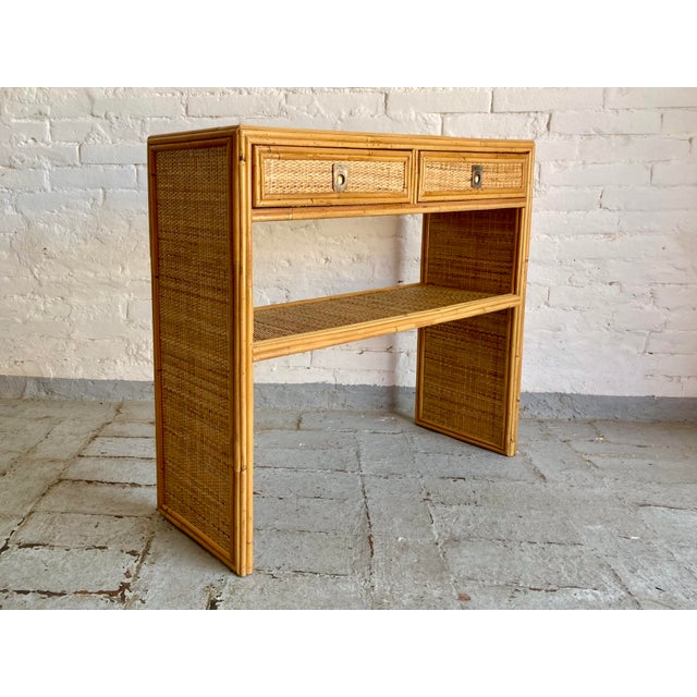 Vintage Rattan Console Table from Dal Vera, 1970s For Sale - Image 3 of 15