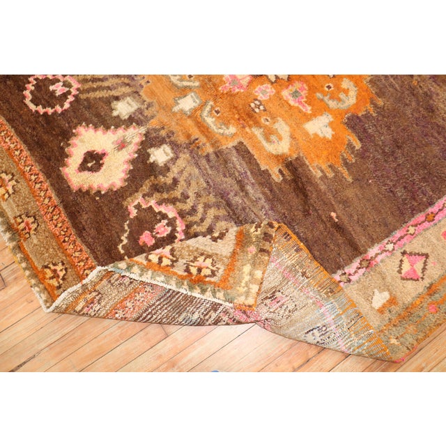 Textile Late 20th Century Zabihi Collection Floral Turkish Kars Rug - 7' x 9'4" For Sale - Image 7 of 10