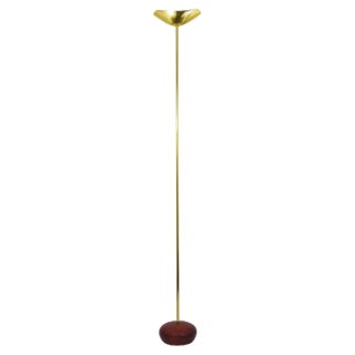 Italian Brass Uplight Floor Lamp by Rodolfo Dordoni, 1980s For Sale