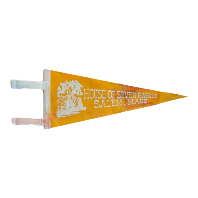 Vintage House of Seven Gables Salem Mass Felt Flag For Sale