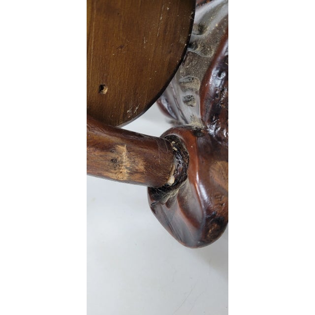 Vintage Sculpture of French Breton Brittany Page Holding a Key Tray Folk Art Boy on Stump For Sale - Image 4 of 9