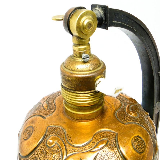 Metal Table Lamp with Floral Motifs, Austria-Hungary, Early 20th Century For Sale - Image 5 of 12