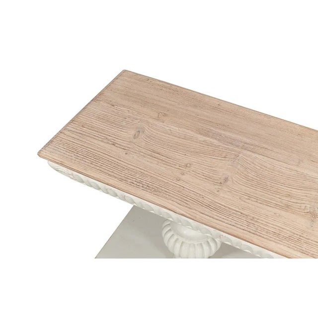 Wood Carved Antique White Console Table For Sale - Image 7 of 11